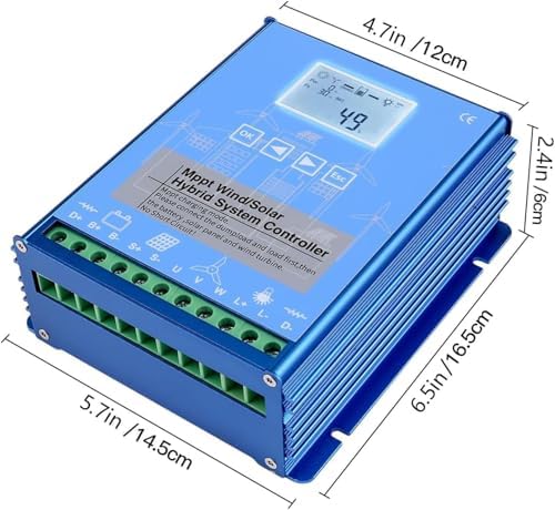 9000W Wind Solar Hybrid Charge Controller, Off-Grid MPPT for Wind Turbine & Solar Panels, LCD Display, Efficient Renewable Energy Management System