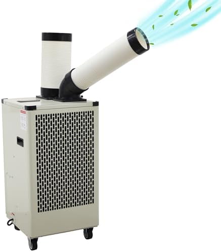 Industrial Air Conditioner 9180 BTU/h Outdoor Indoor Spot Mobile Air Cooler 350-450m³/h Commercial Aircon 110V 1000W