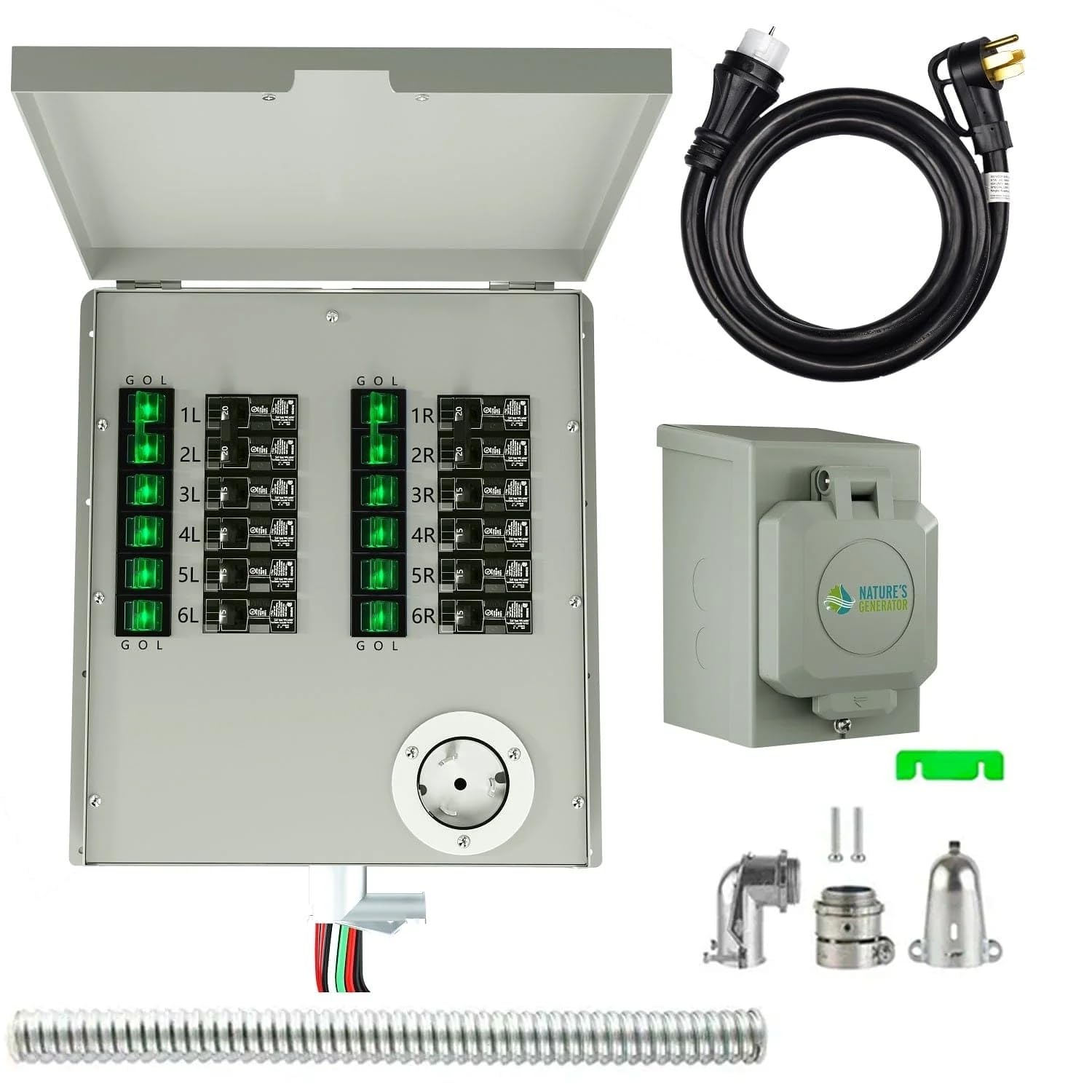 Nature's Generator Transfer Switch12-Circuits 120/240V 50A Non-Automatic UL Power Transfer Kit (Indoor)