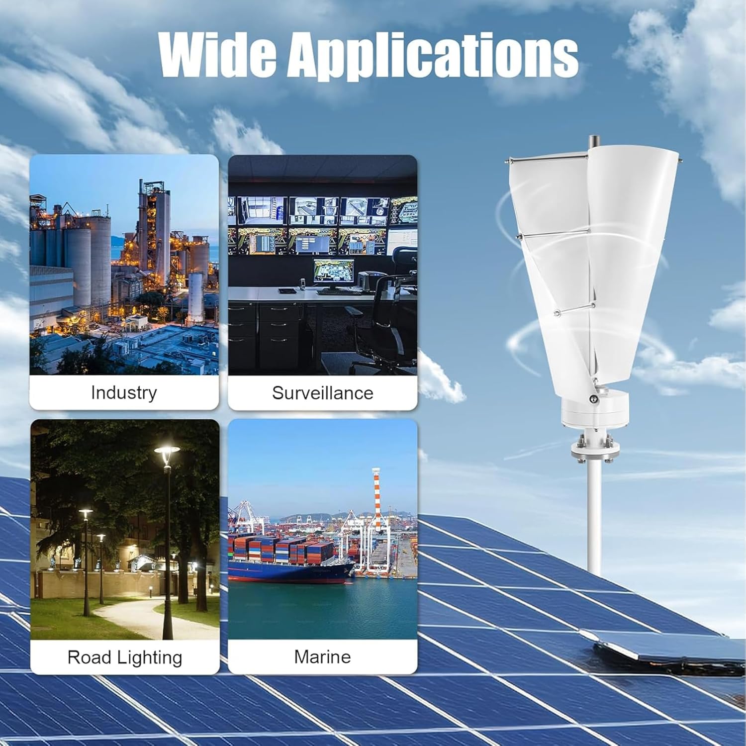 24v, 12000W Portable Vertical Helix Wind Power Turbine Generator Kit,12V 24 V 48 Horizontal Home Power Windmill Energy Turbines Charge(Low Noise)