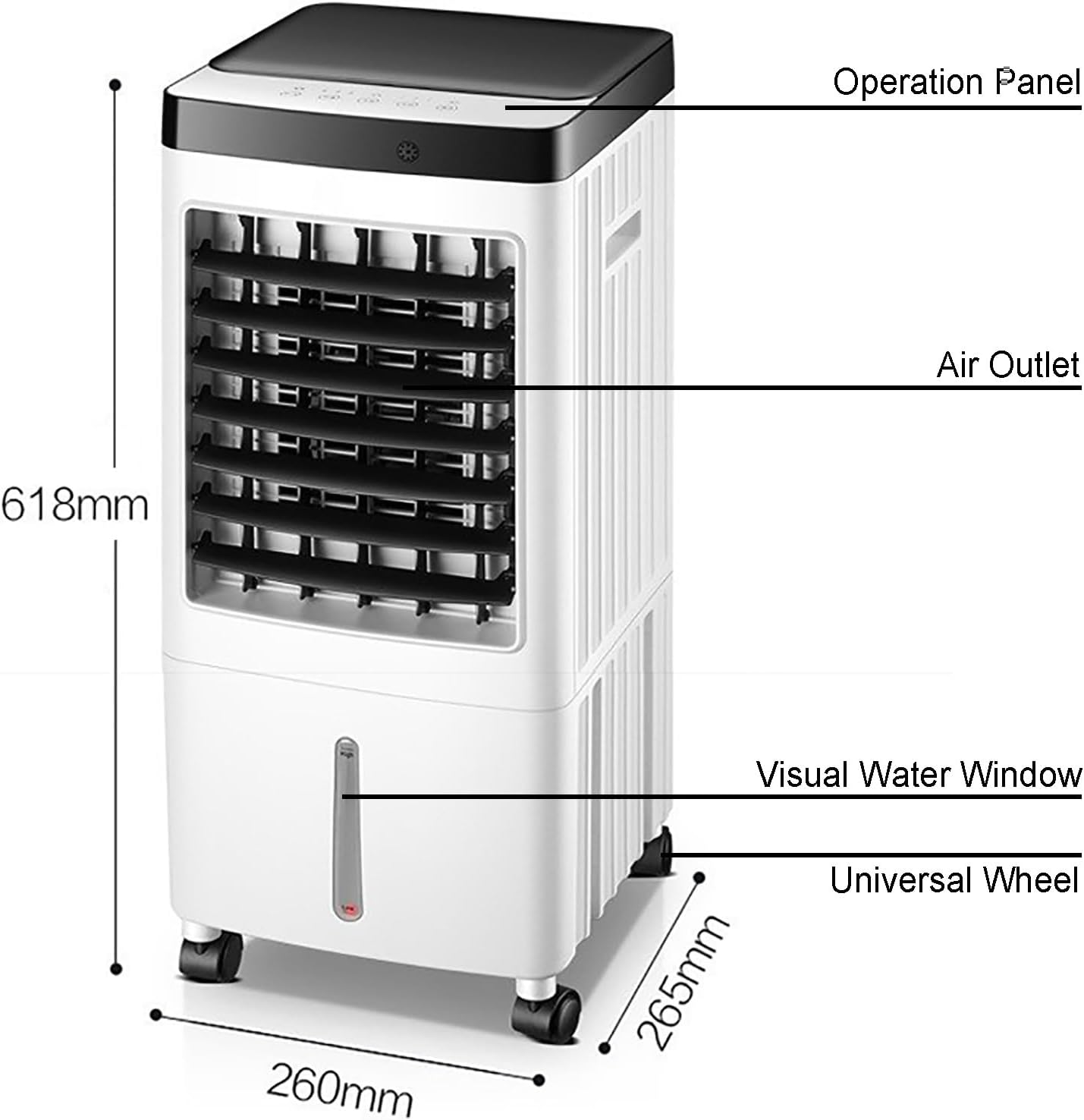 3-IN-1 Evaporative Air Cooler, Portable Air Conditioners w/Remote & 3 Speeds, Windowless Air Conditioner with Utral-Quiet, 2.6 Gal Tank & 2 Ice Packs, for Room Bedroom Office