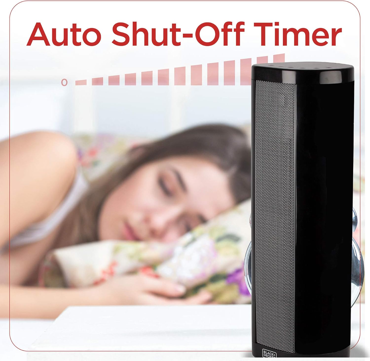 BLACK+DECKER Ceramic Space Heater with Adjustable Thermostat, Tower Heater for Vertical or Horizontal Use, 3 Heat and Fan Only Settings, Oscillation Function, BHVHC15, Black