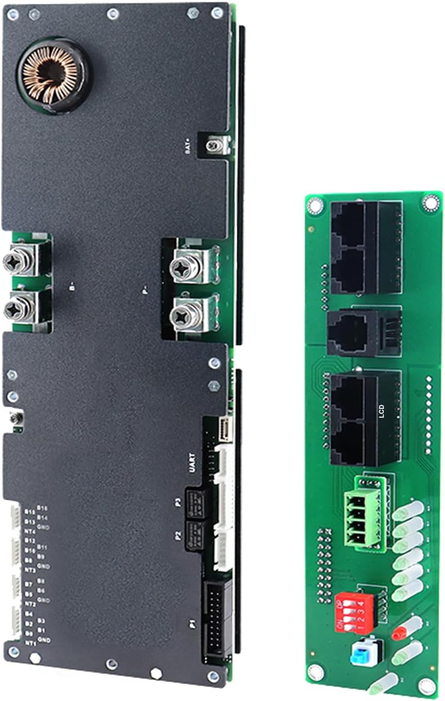 JKBMS Inverter BMS 8S-16S 24V-48V 150A – V19 Home Energy Storage BMS with UART for New Display, 1A Active Balance, Built-in Bluetooth, RS485 & CAN, for Solar System (JK-PB1A16S15P V19)
