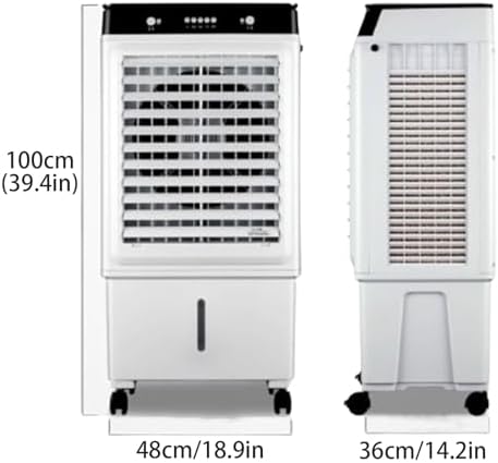 Evaporative Air Cooler, Personal Swamp Cooler with Large Water Tank and 3 Speeds, Fast Cooling Windowless Air Conditioner for Room