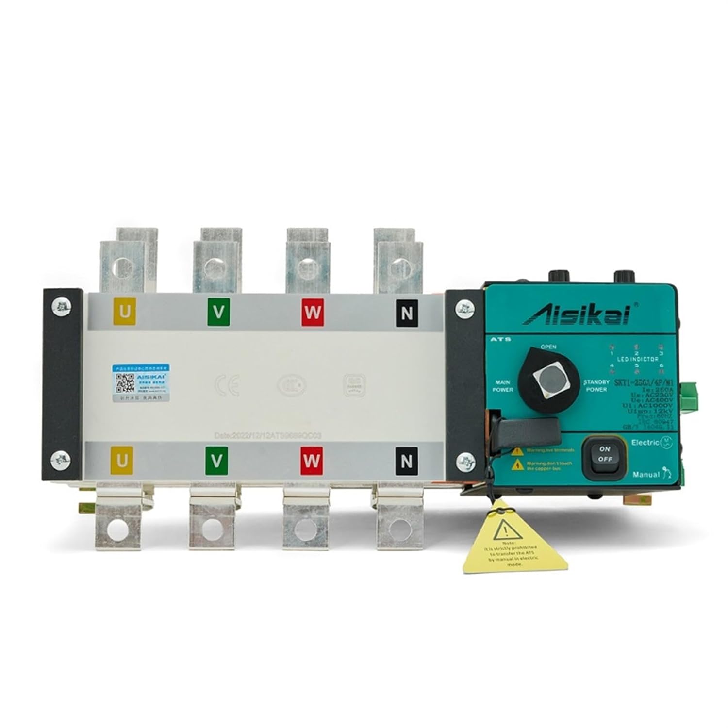 ATS 1000A 800A 4P Generator Dual Power Automatic Transfer Switch Auto Intelligent Transfer Control Module AC 220V(1000A 4P)