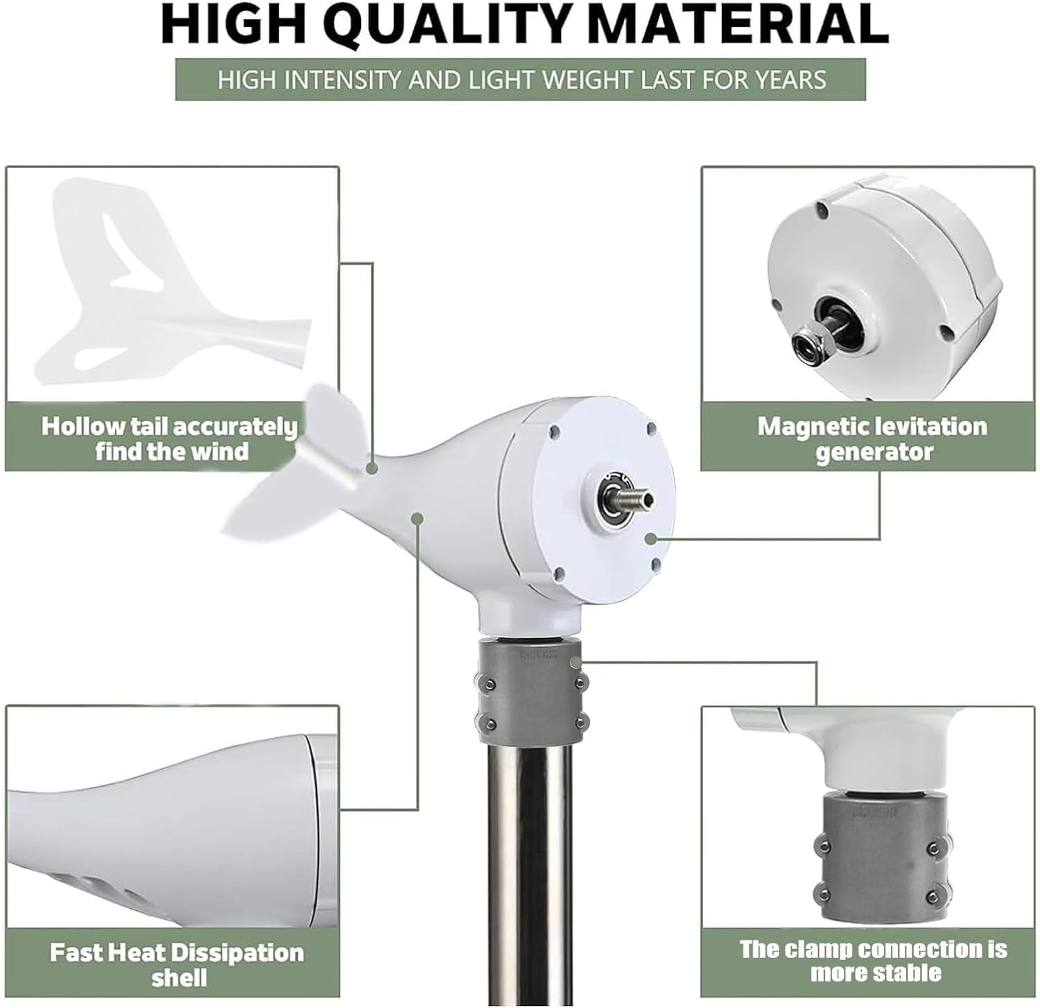 14000W Wind Turbine Generator - 8-Blade DC 12V/24V/48V/110V/220V Kit, Solar Hybrid Controller for Home Energy, Eco-Friendly Power Supplementation