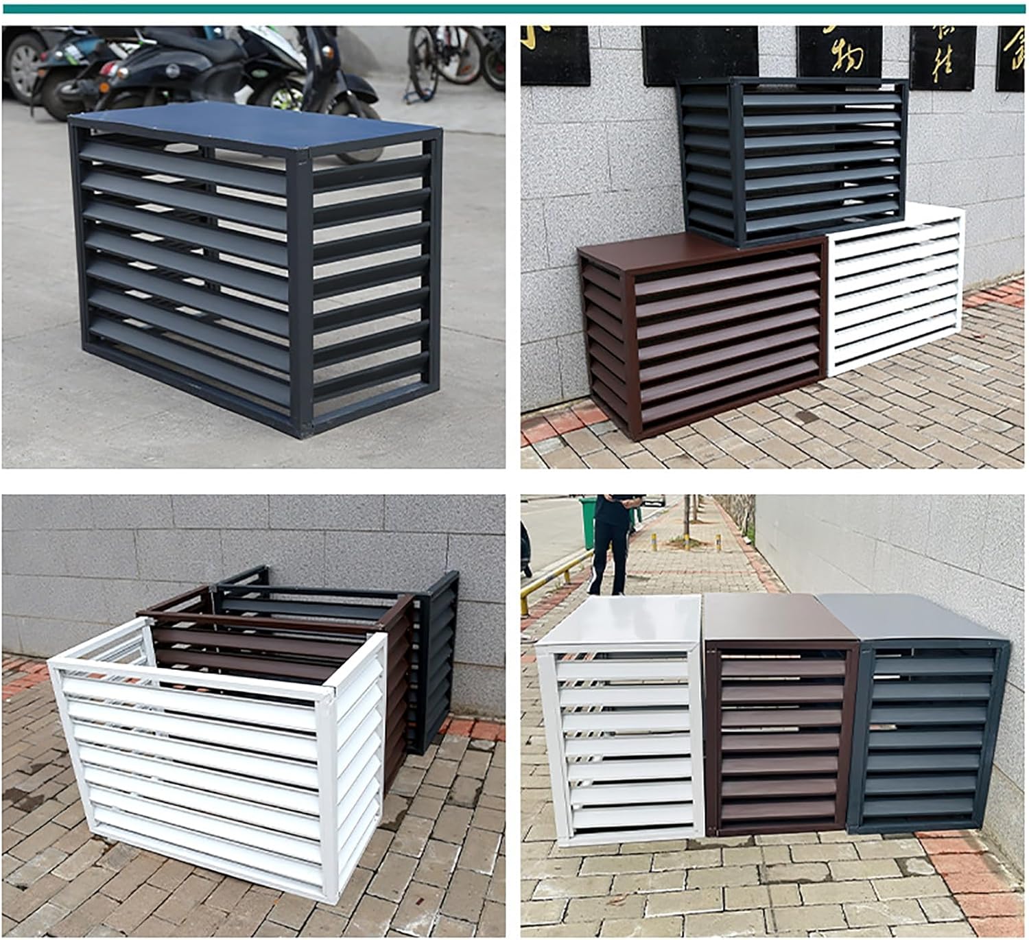 Cover for Outdoor Air Conditioner Cover Ac Units Protection, Aluminum Alloy Grille Decorative Air Conditioner Fence Condenser Heat Pump Cover, Pool Pump Trash Can Enclosure