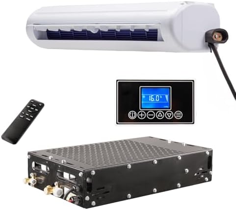 48V air conditioner, ultra-thin bottom RV AC unit/silent DC air conditioner, suitable for RVs, trucks, campers, trailers, construction vehicles, excavators, vans, etc (48V)