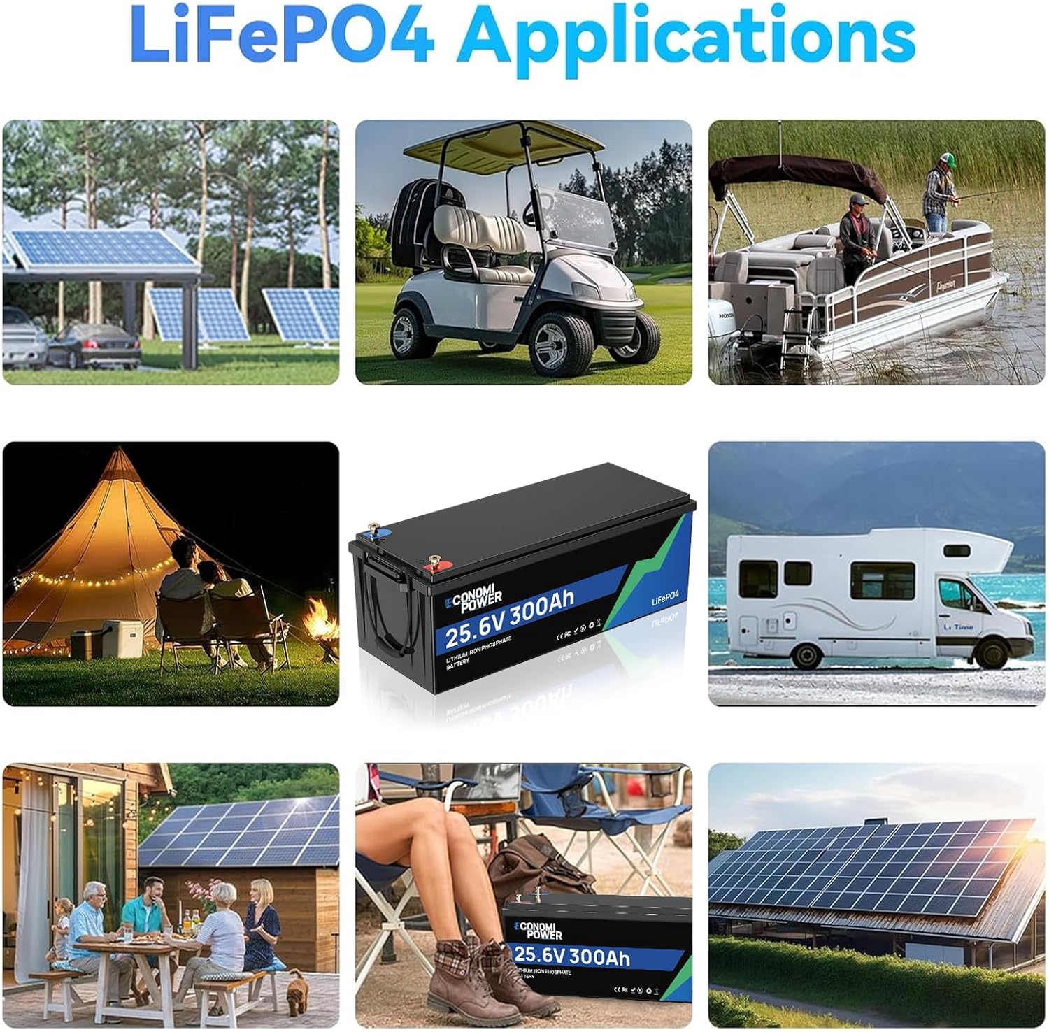 24V 300Ah LiFePO4 Lithium Battery - 7680Wh, 200A BMS, 15000+ Cycles, Low-Temp Cutoff 24v Lithium Battery for RV, Solar, Trolling Motor & Marine Applications