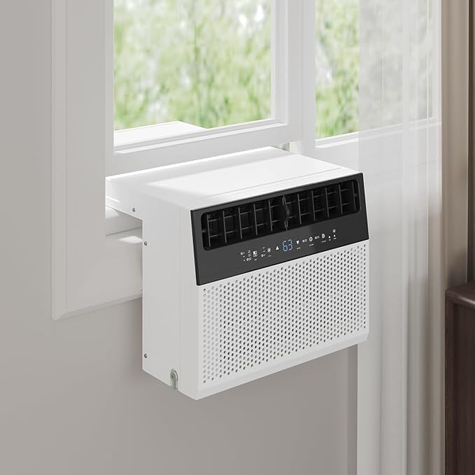 6000 BTU Window Air Conditioner With Remote Control, Cools Up to 269 Sq.Ft, Ultra Quiet 115V AC Unit With Washable Filter, Easy Install for Bedroom, Dorm, Apartment (60Hz)