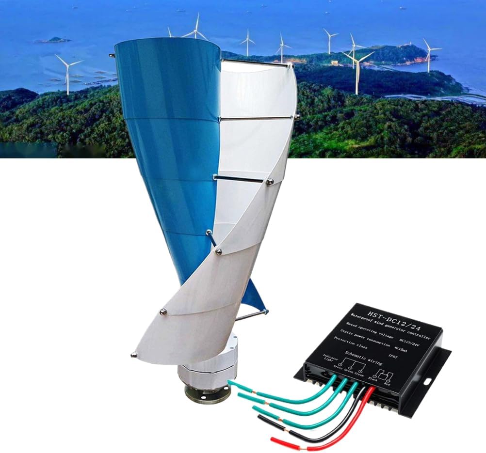 12V-220V High Power Residential Wind Turbine 12000W 10-Blade Camping Windmill Free Energy Magnetic Generators for Home, Street Lighting