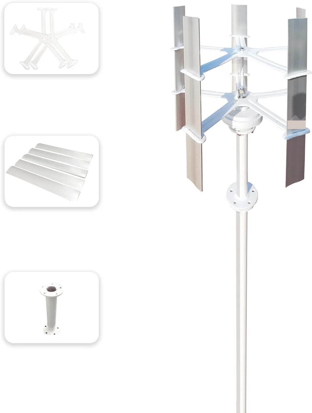 30W 12V 5 Blades Mini Vertical Axis Wind Turbine 500r/m Small Windmill Wind Turbine Generator Industrial Energy(12V_30W)