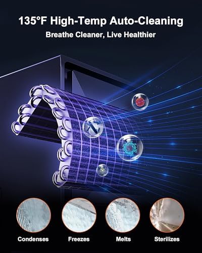 Mini Split AC/Heating System, Energy Efficient Inverter AC Unit with 1 Ton Heat Pump, 12000/18000/24000BTU Air Conditioner, Coverage Area Up to 750 Sq.Ft 115V-230V (230V-12000BTU)