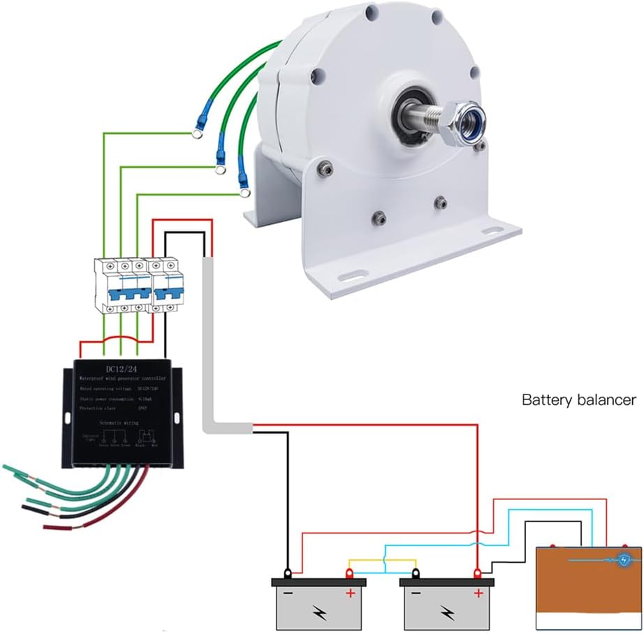 Low Speed 10000W Gearless Permanent Magnet Generator, Energy 12V 24V 48V 220V 3 Phase AC Alternators Use for Water Wind Turbine (with Base)