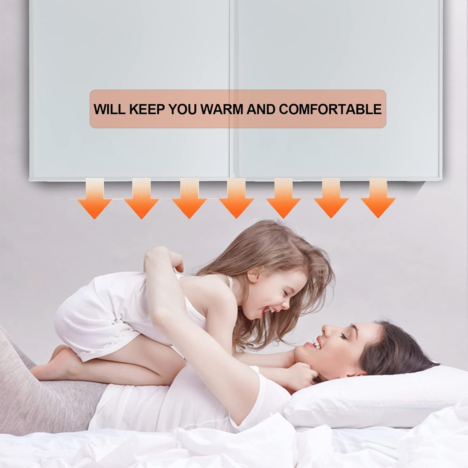 Wall-Mounted 120V 350W Space Heater Panel with Convection Heating ‒ Portable with Stand, Energy Efficient, Overheat Protection ‒ Ideal for 110 Sq. Ft.Rooms (24 x 24 x 1.18 inches)