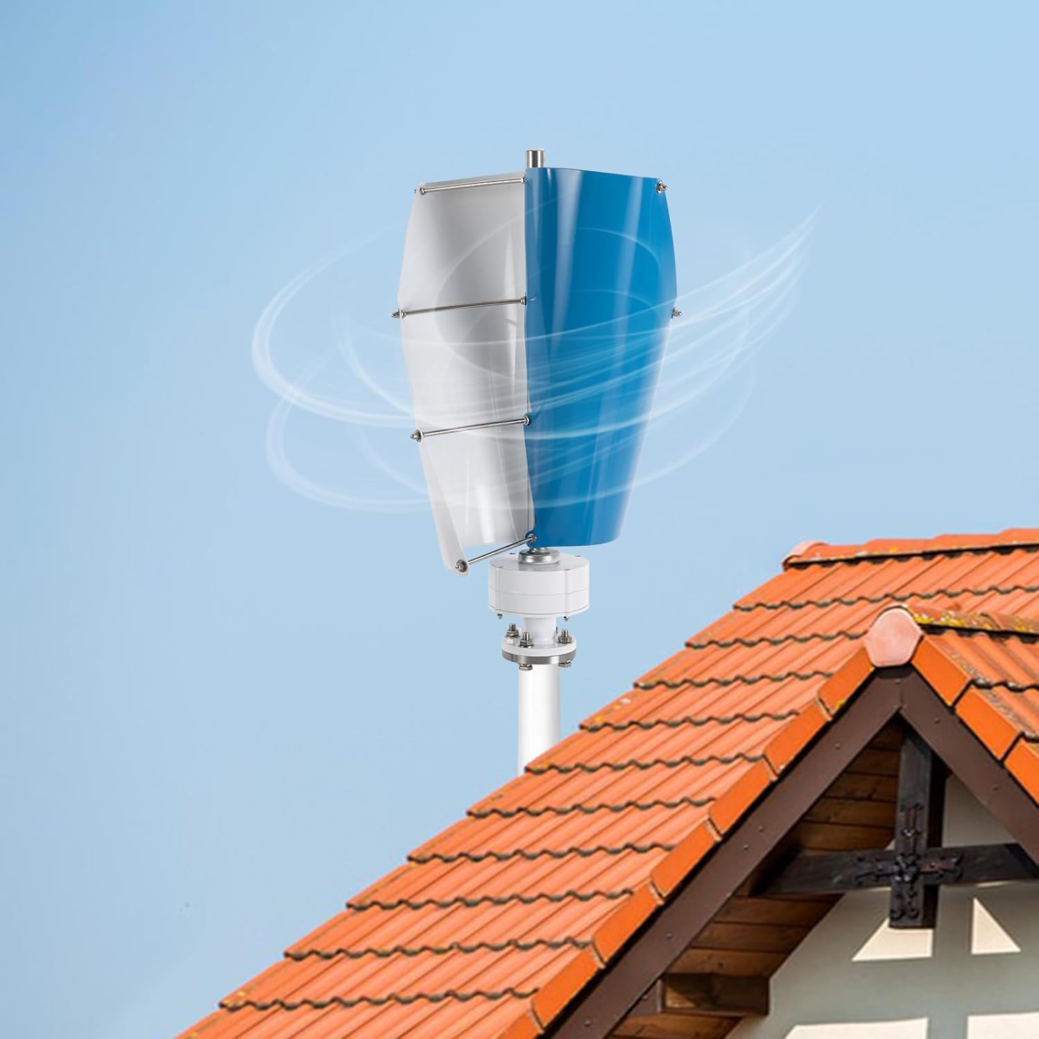 Vertical Wind Turbine, 12V 100W Axis Wind Turbine Generator with Controller, No Noise for Home Mobile House Cabin Use, 2 Aluminum Alloy Blades