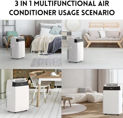 10000 BTU Portable Air Conditioner with Remote Control/24H Timer/Window Venting Kit,3 in 1 Portable AC,Cooling,Dehumidifier,Fan Cooling Up to 450 sq.ft.for Bedroom, Living Room,Office