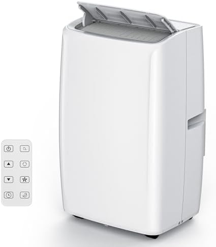 Portable Air Conditioners, 12000 BTU Portable AC, Cools up to 550 Sq. Ft 3-in-1 Mobile AC for Room with Dehumidifier Fan Sleep Mode, 24H Timer, Remote Control, and Window Installation Kit Included