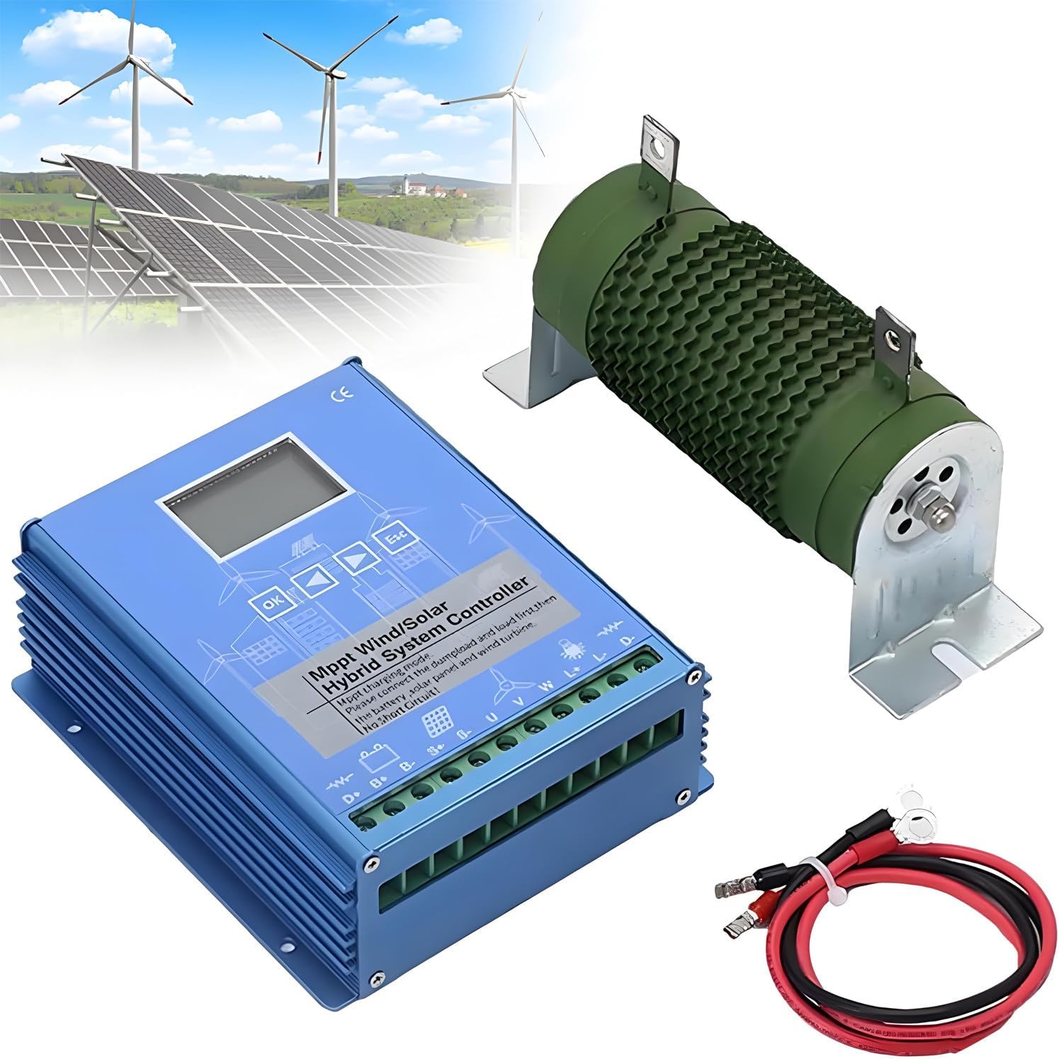 Wind & Solar Complementary Regulator,Wind Solar Hybrid Charge Controller,Mppt Booster Regulator Off Grid Systems,Multiple Load Control Modes,for Storage Power Stations 3000W