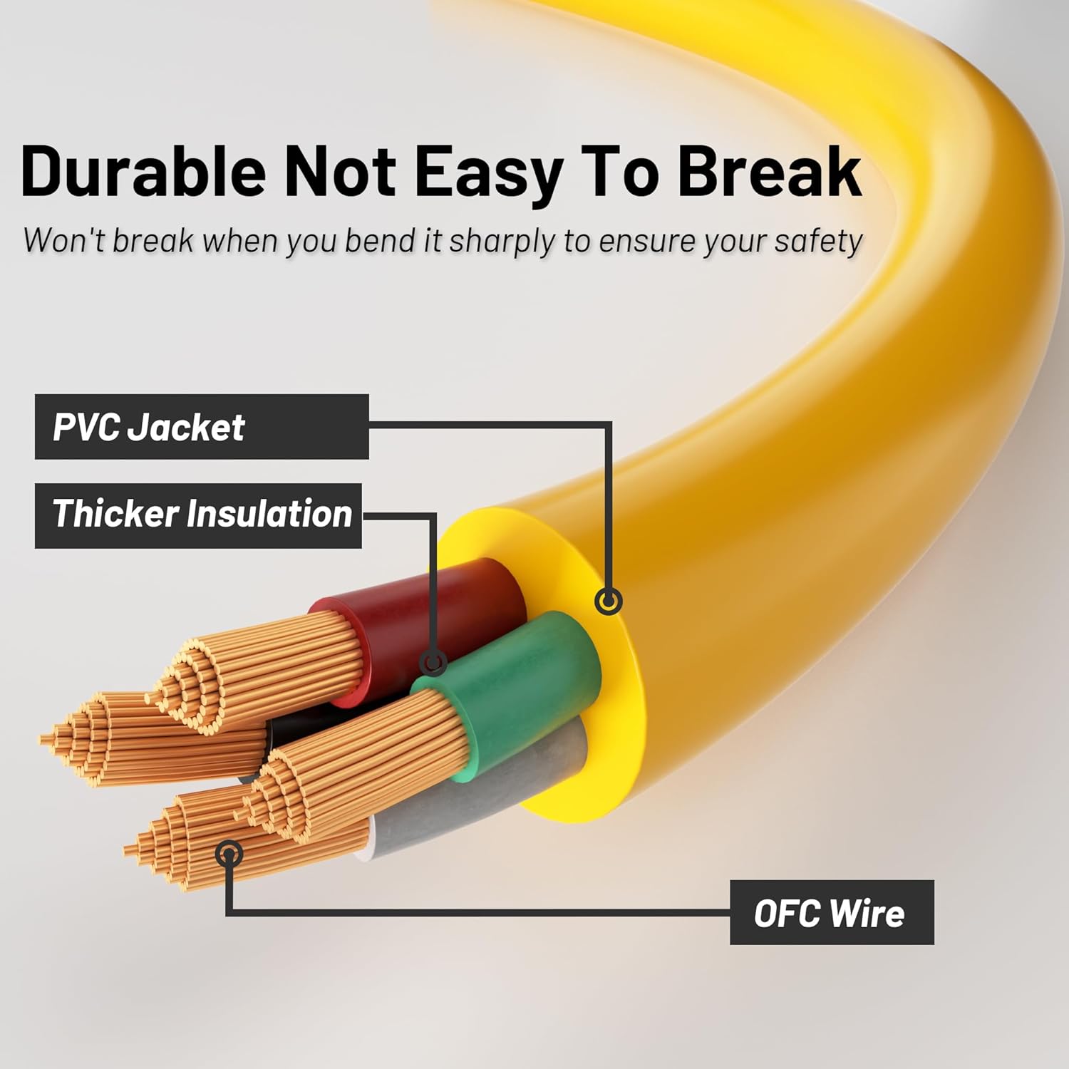 50FT 30 Amp Generator Cord, Outdoor Heavy Duty 4 Prong Extension Cord with Twist Lock, NEMA L14-30P/L14-30R, 30A 125/250V, 10 Gauge, STW, for Home Emergencies, RVs, ETL Listed, Yellow