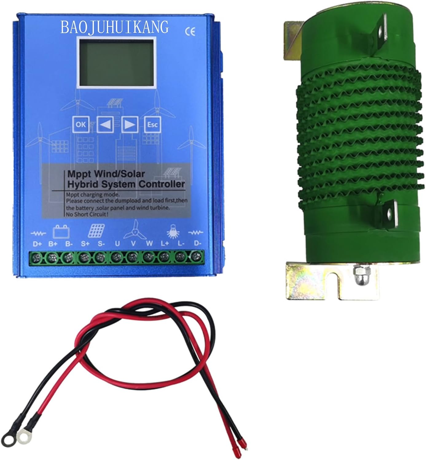 24v,24V,5000W Intelligent MPPT Wind/Solar Hybrid Charge Controller 12V 24V 48V, LCD Display for Easy Monitoring of Off-Grid Energy Systems
