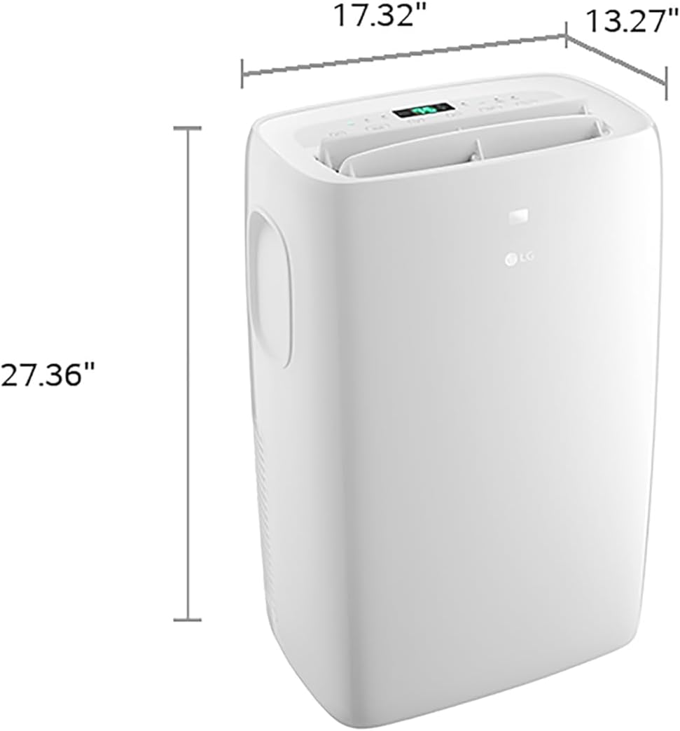 LG 7,000 BTU Portable Air Conditioner, 115V, Cools 300 Sq.Ft. (12' x 25' Room Size), Portable Air Conditioner for Home with Quiet Operation, LCD Remote Control, and Window Installation Kit, White