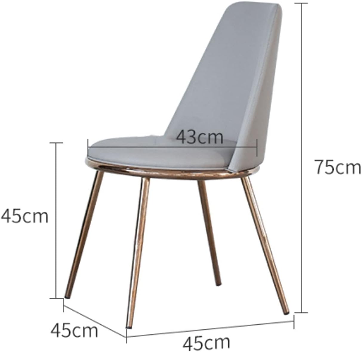 Modern Kitchen Dining Room Chairs Water Proof PU Leather Dining Chairs with Metal Legs Soft Cushion Seat and Back for Office Lounge Kitchen Bedroom (Color : Yellow)