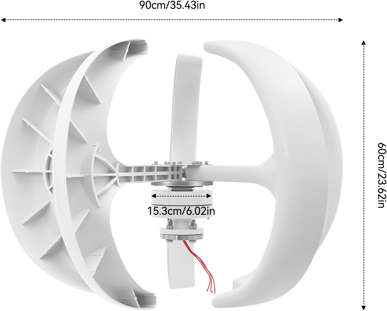 600W Wind Turbine Generator, 24V Wind Turbine Generator Home Windmill Kit, 6.56ft/s Start Wind Speed, 5-Blade Wind Power Generator with Controller for Home, Business, Industrial Energy Supply