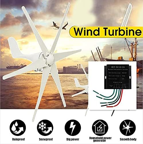 24V 10000W Low Noise Horizontal Wind Turbine Generator - 12V/24V Permanent Magnet with Hybrid Controller for Home Energy Solutions