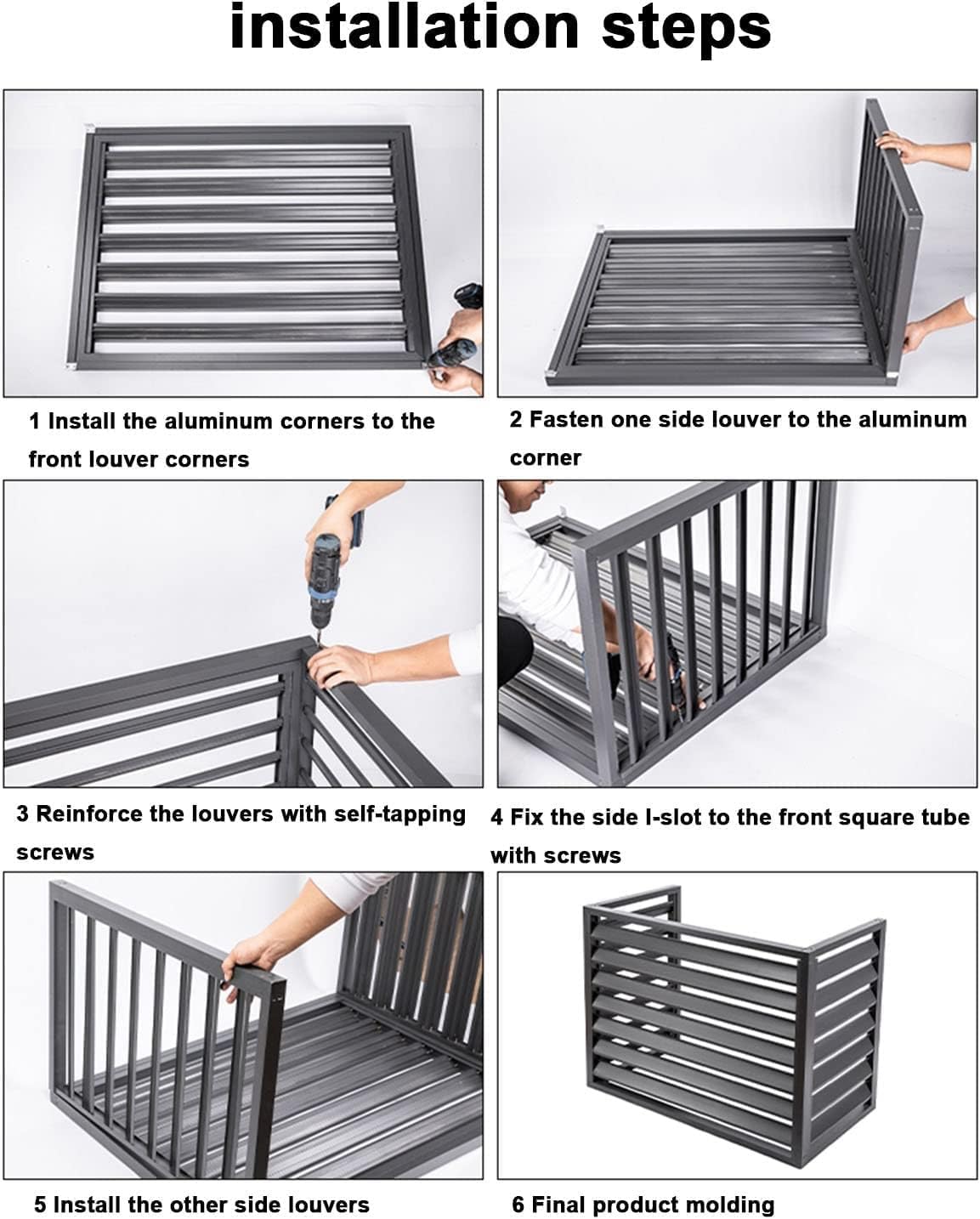 air Conditioner Fence for Outside Units Outdoor Privacy Fence Panels,AC Covers for Outside to Hide Air Conditioner & for Outdoor Privacy, Aluminum Alloy Space Divider Trash Can Enclosure Flower Stan