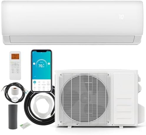 SIMOE 17,000 BTU Mini Split Air Conditioner, with Installation Kit, 208/230V 17 SEER2 Inverter Air Conditioner & Heater Pump System, Mini Split Cools Up to 1250 Sq. Ft, Compatible with Alexa