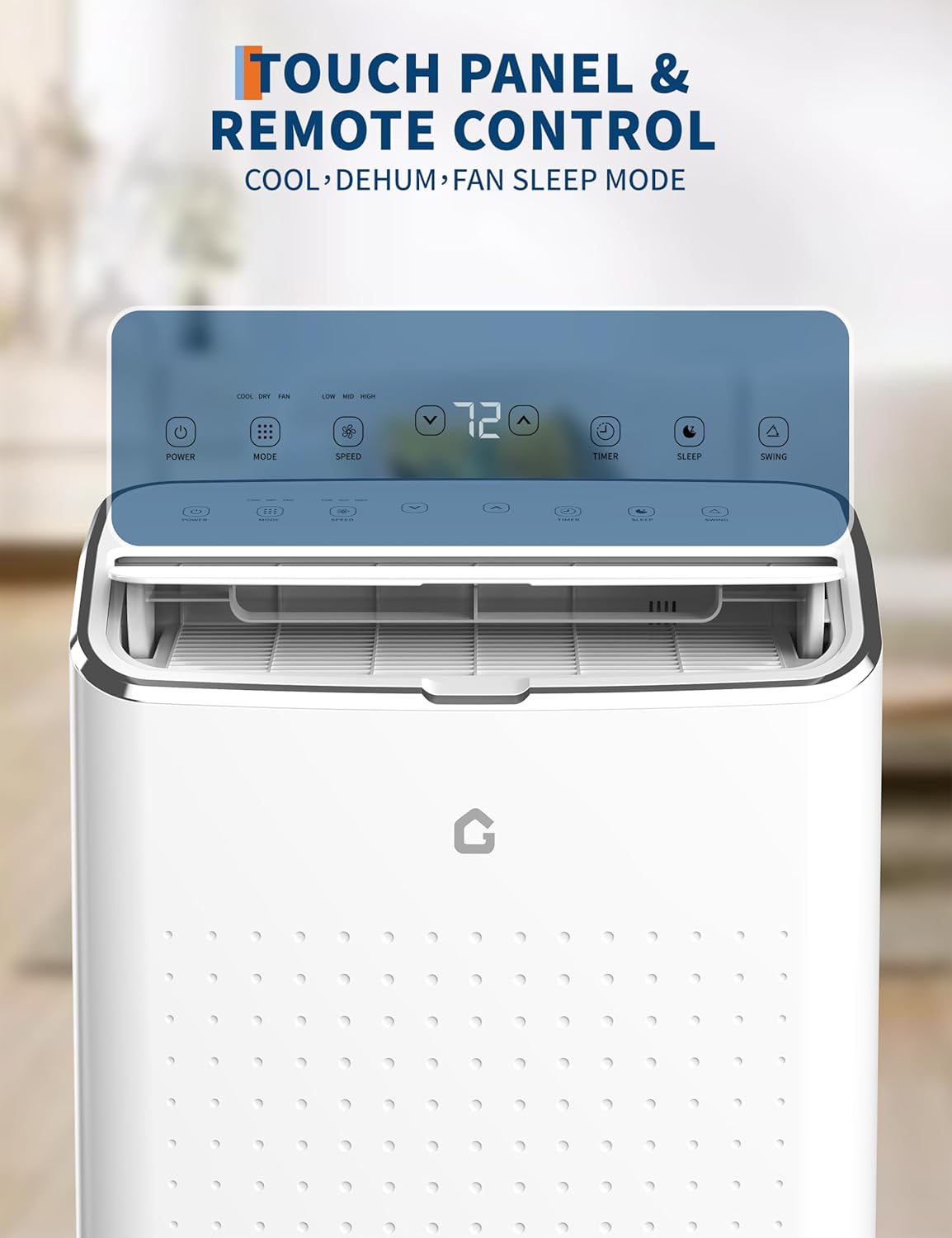 15,000 BTU Portable Air Conditioner, 3 in-1 Standing AC Unit with Dehumidifier and Fan, Remote and LED Touch Panel, Sleep Mode, Window Kit, Cools up to 850 Sq.Ft., Quiet Operation, Black Top