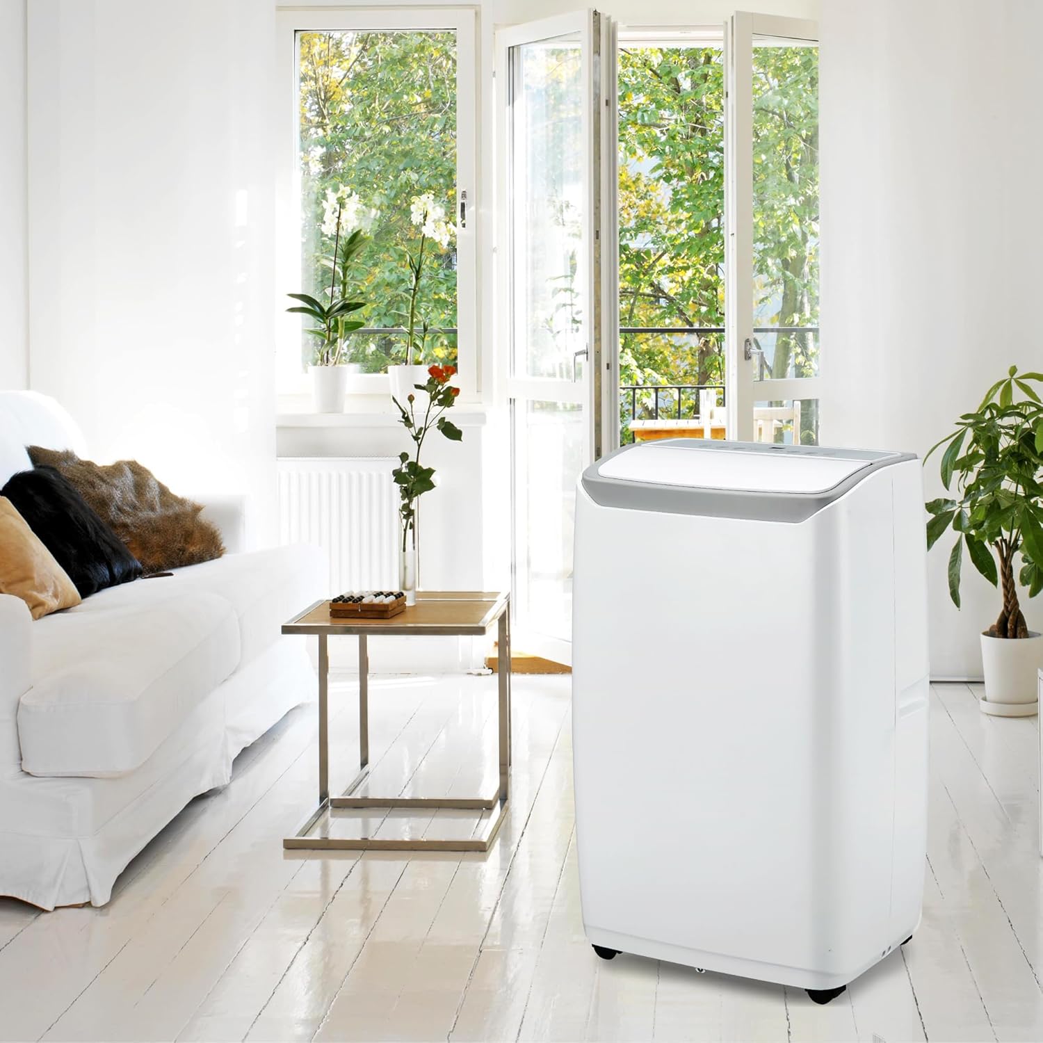 Portable Air Conditioners 12,000 BTU, 3-In-1 AC With Dehumidify Mode, Remote Control, Low Noise Design for Up to 550 Sq.Ft Rooms, White