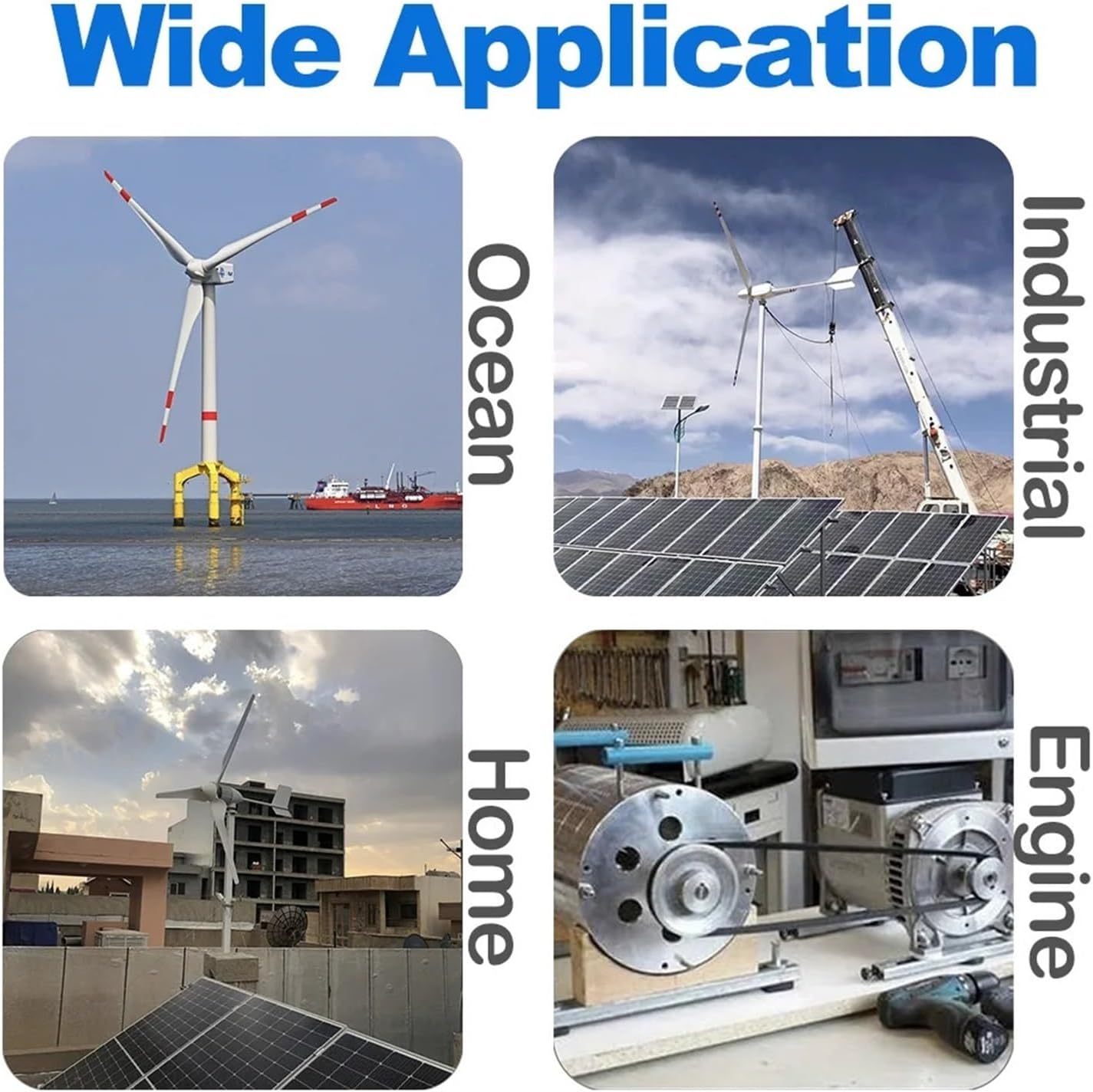 2000W Wind Turbine Generator 12V 24V 48V Low RPM Power Magnetic Water Turbine Hydro tor Industrial Energy(with Base,Double Shaft_12V)