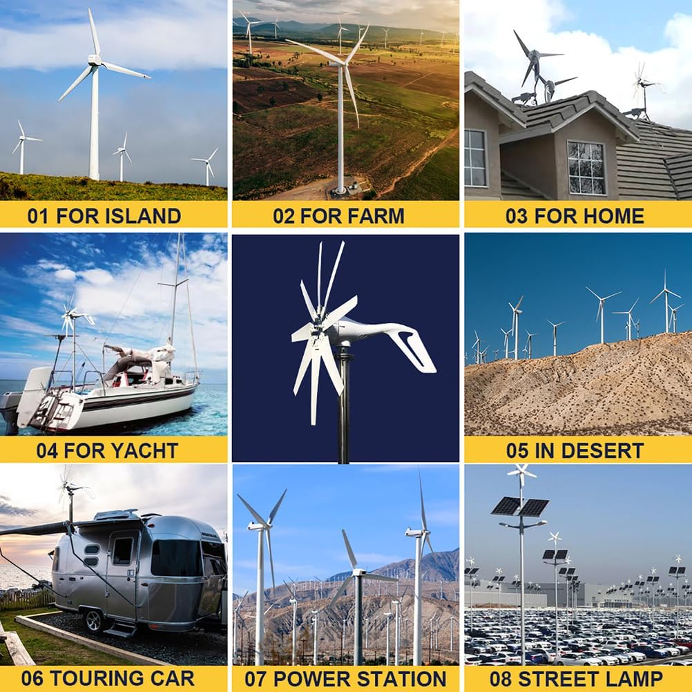 48v,12V-220V Vertical Axis Wind Turbine Generator 15000W Small Windmill Free Energy with Controller IP67 for Home Farm Rvs