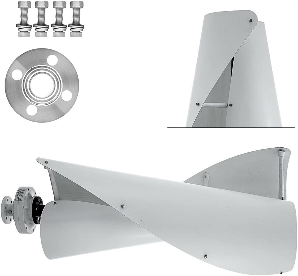 Wind Turbine, 12V/24V 400W Vertical Helix Wind Power Turbine Generator Kit for Household Hybrid Solar Wind System(12V)
