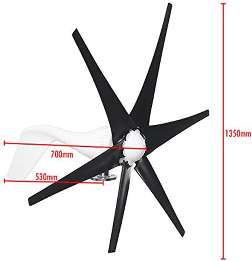 14000W 12V/24V/48V Wind Turbines Generator Kit, 6-Blade Vertical Wind Power Turbine,with Wind Controller, for Home Farm Rvs Boats