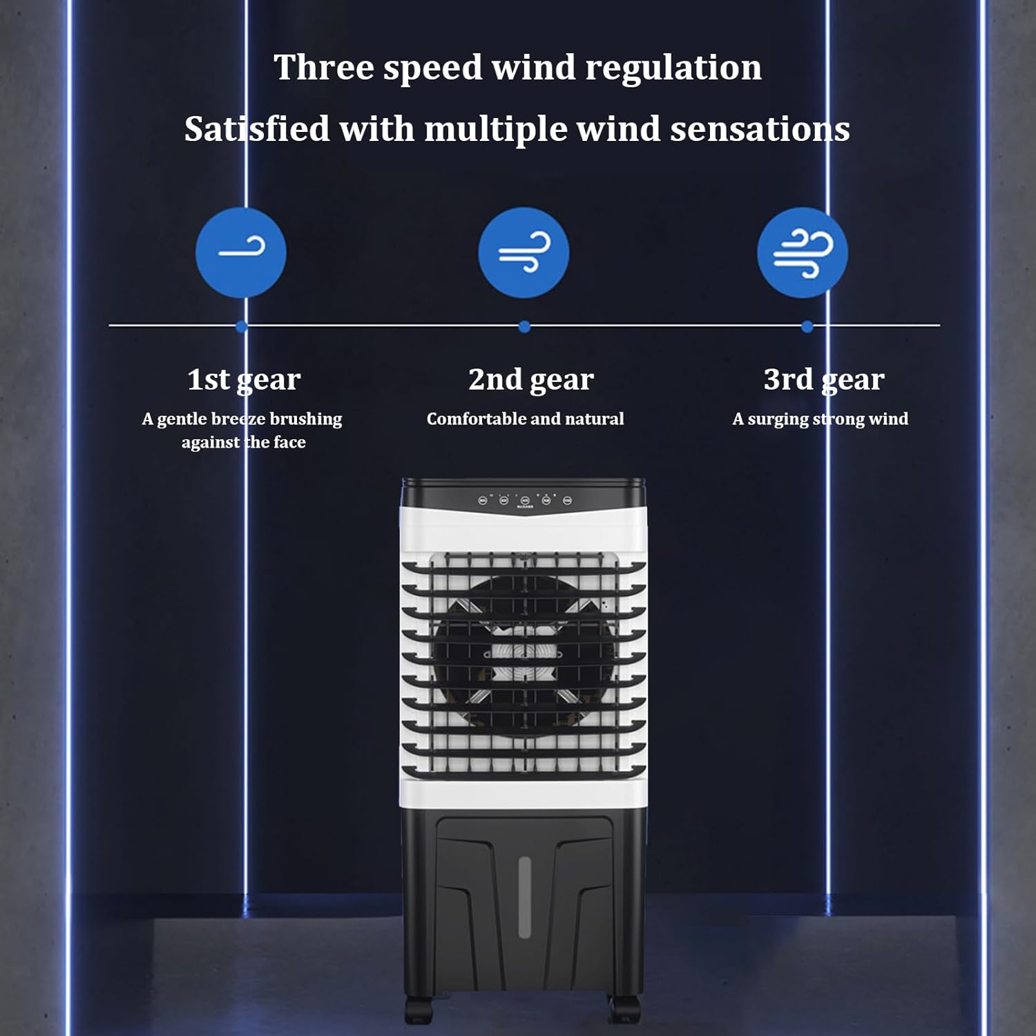 Portable Air Conditioner,7.5H Timing Function Evaporative Air Cooler,Three Adjustable Wind Speeds,refrigeration Small Air Cooler,for Garage, Factory, Supermarket, Household(Color:Touch screen version)