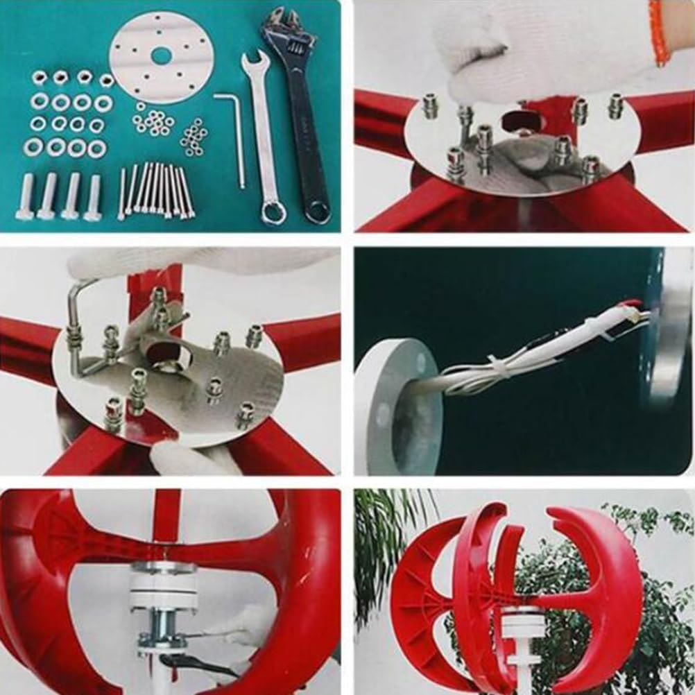 220V,BAOJUHUIKANG Wind Turbine 8000W Vertical Axis Wind Turbine Generator 12V / 24V / 48V Lantern Type 5-Blade Wind Power Generator Kit with Controller for Roofs, Streets 48V