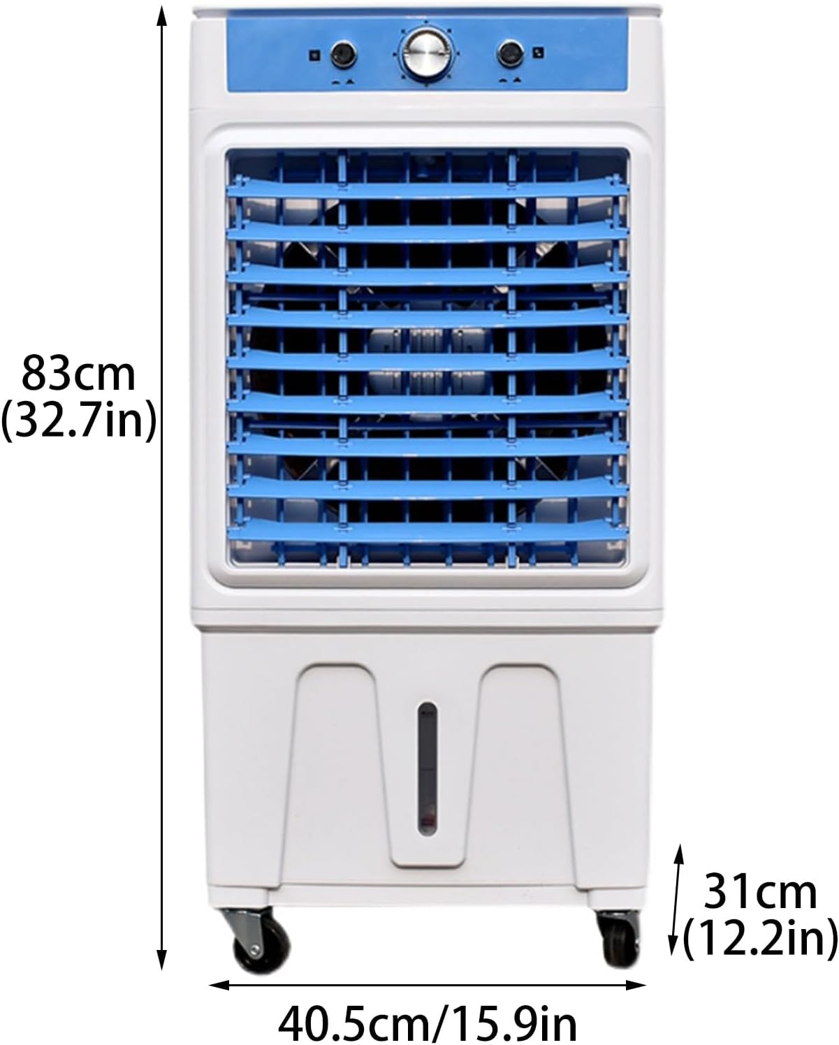 Portable Swamp Cooler, Evaporative Air Cooler with Water Tank and 3 Speed, Powerful Air Conditioner for Garage, Yard, Commercial Use