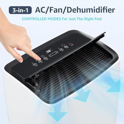 ​Portable Air Conditioners, 12000 BTU Powerful AC Unit Cools 550 Sq.Ft Spaces, 4-in-1 Air Conditioner Dehumidifier/Fan/Sleep Mode, Remote Control, 24H Time, Window Kit for Rooms/Officess