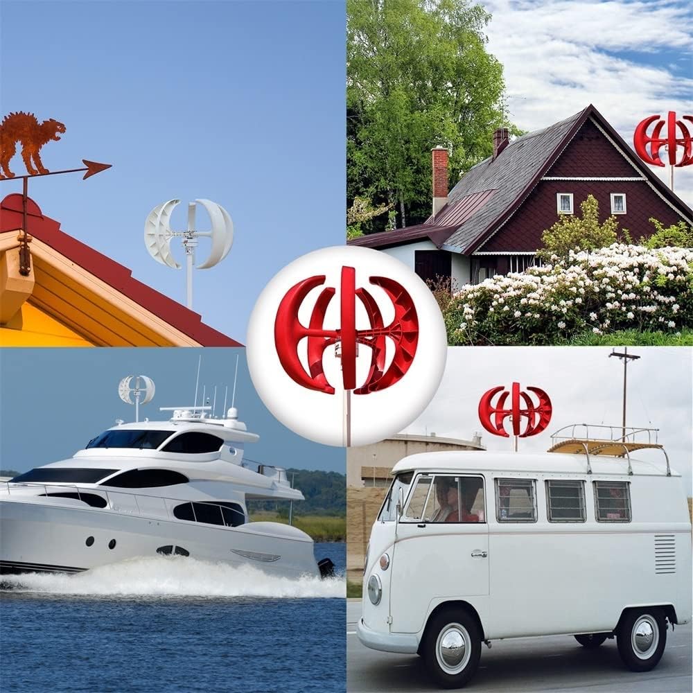 Wind Turbine, Low Speed 2M/S 12V 24V AC 400W Vertical Wind Turbine Generator Home Windmill Kit MPPT Controller for BOAD Light Battery(White,24V)