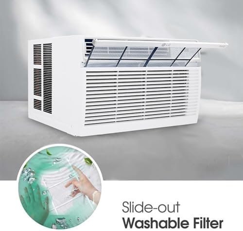 LG 12,000 BTU Window Air Conditioner, Cools 550 Sq.Ft. (22' x 25' Room Size), Quiet Operation, Electronic Control with Remote, 3 Cooling & Fan Speeds, Auto Restart, 115V