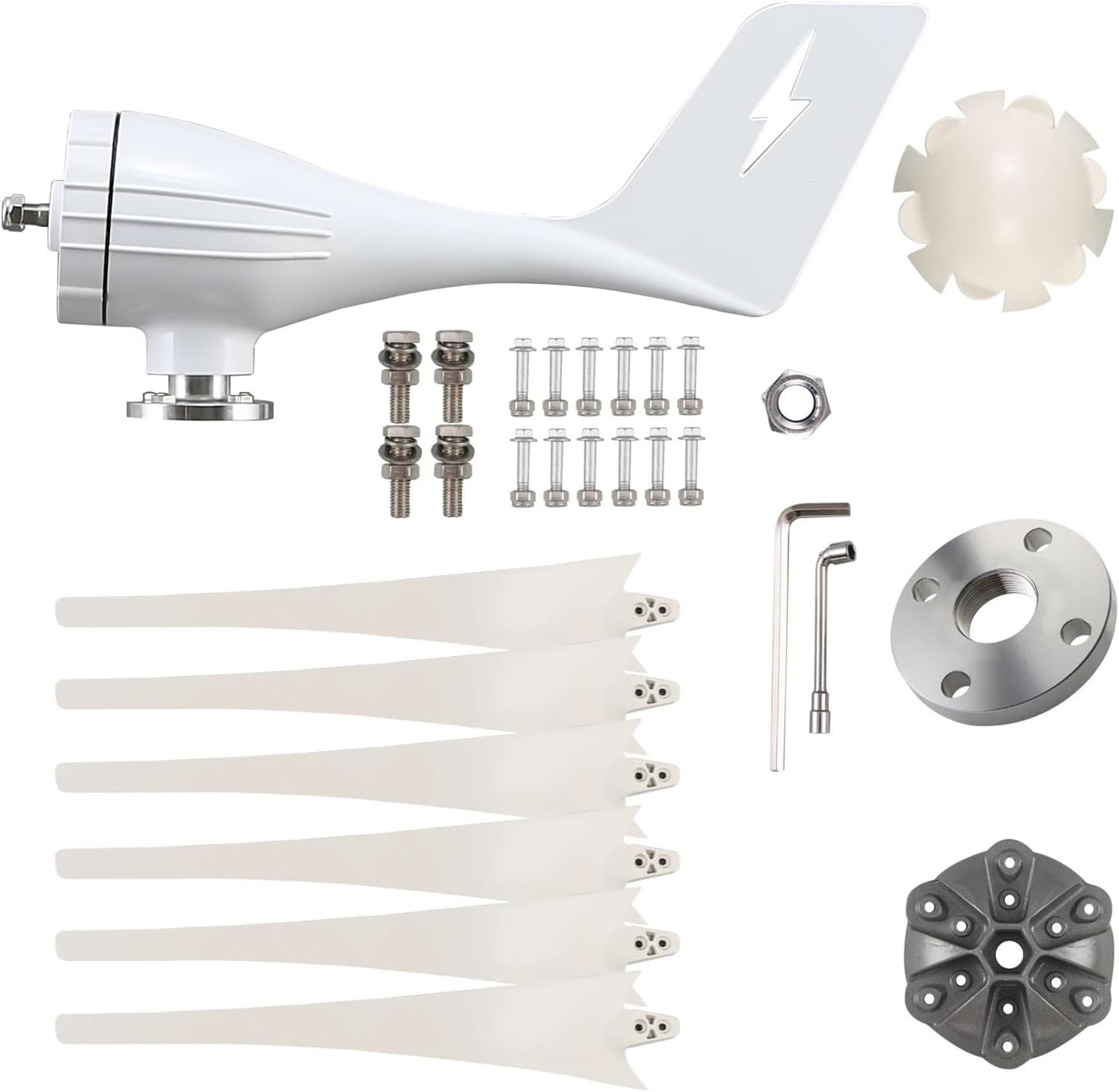 Wind Turbine Generator Power 3000w 3 6 8 Blades 12v 24v 48v with Mppt Controller for Home Use Industrial Energy(6 Blades,24V)