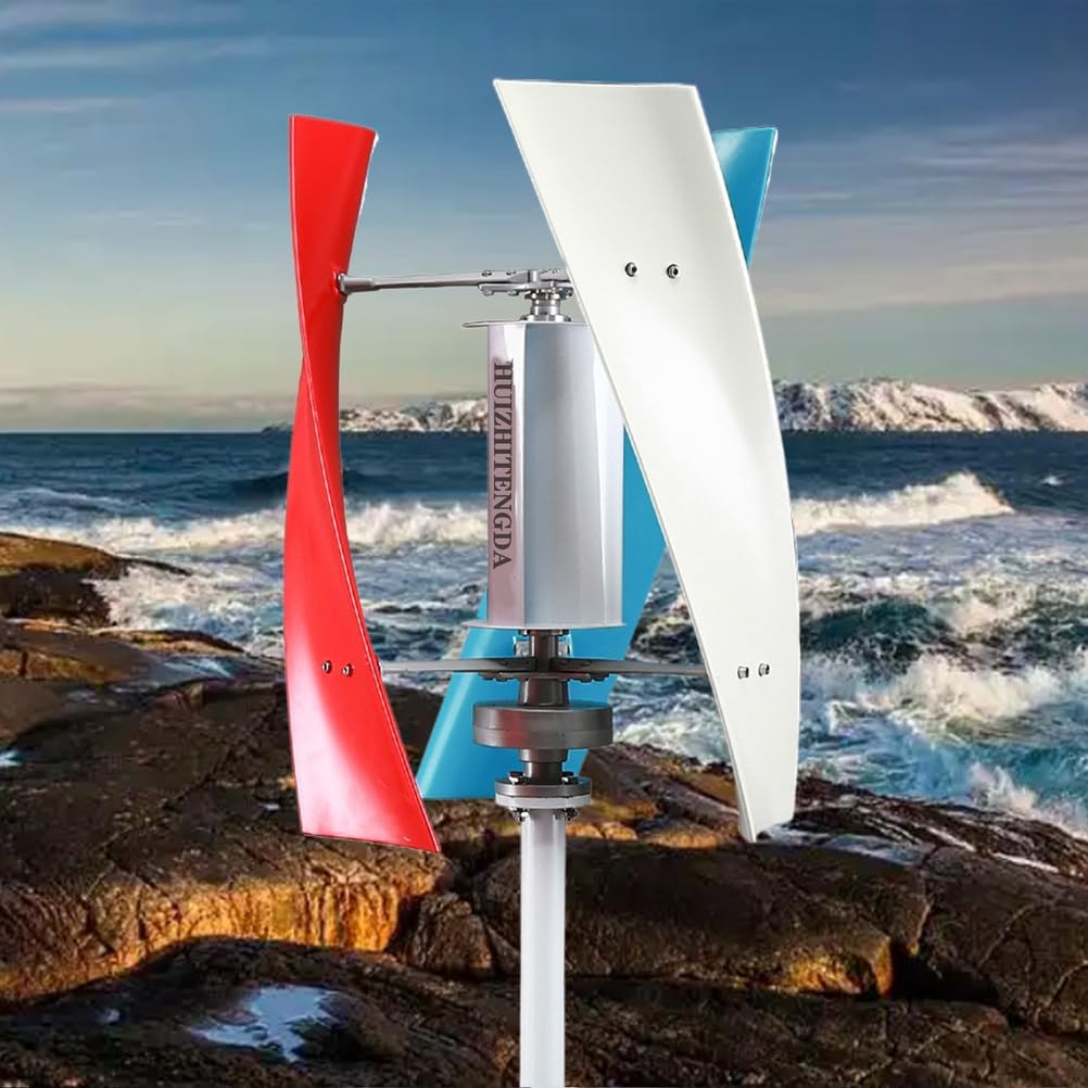 9000W Vertical Axis Wind Turbine Generator with Controller, Portable Wind Turbine Power 12V-220V with MPPT Controller for Home Use
