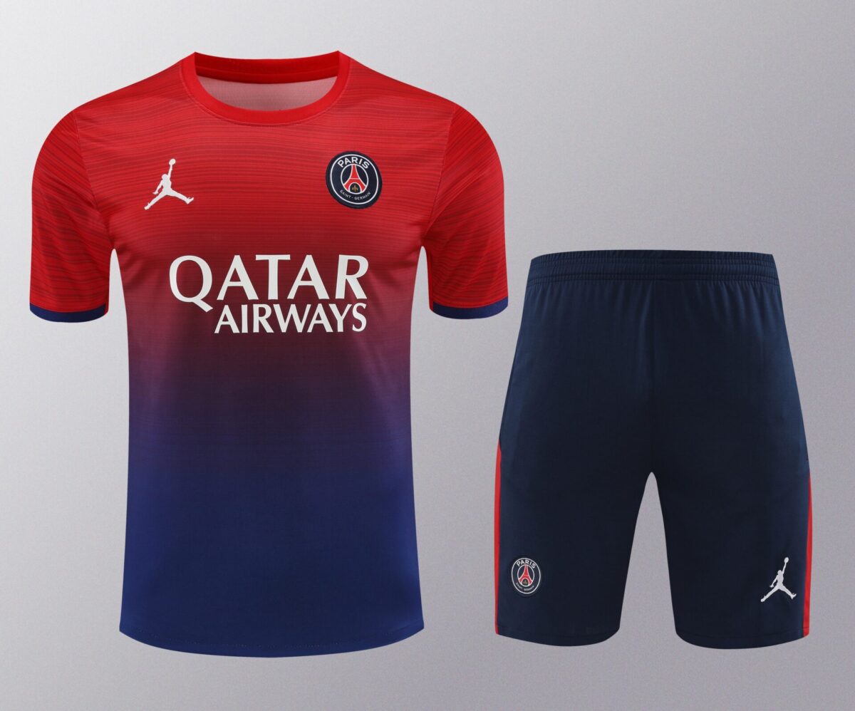 Conjunto de calentamiento PSG rojo y azul difuminado - NewNow