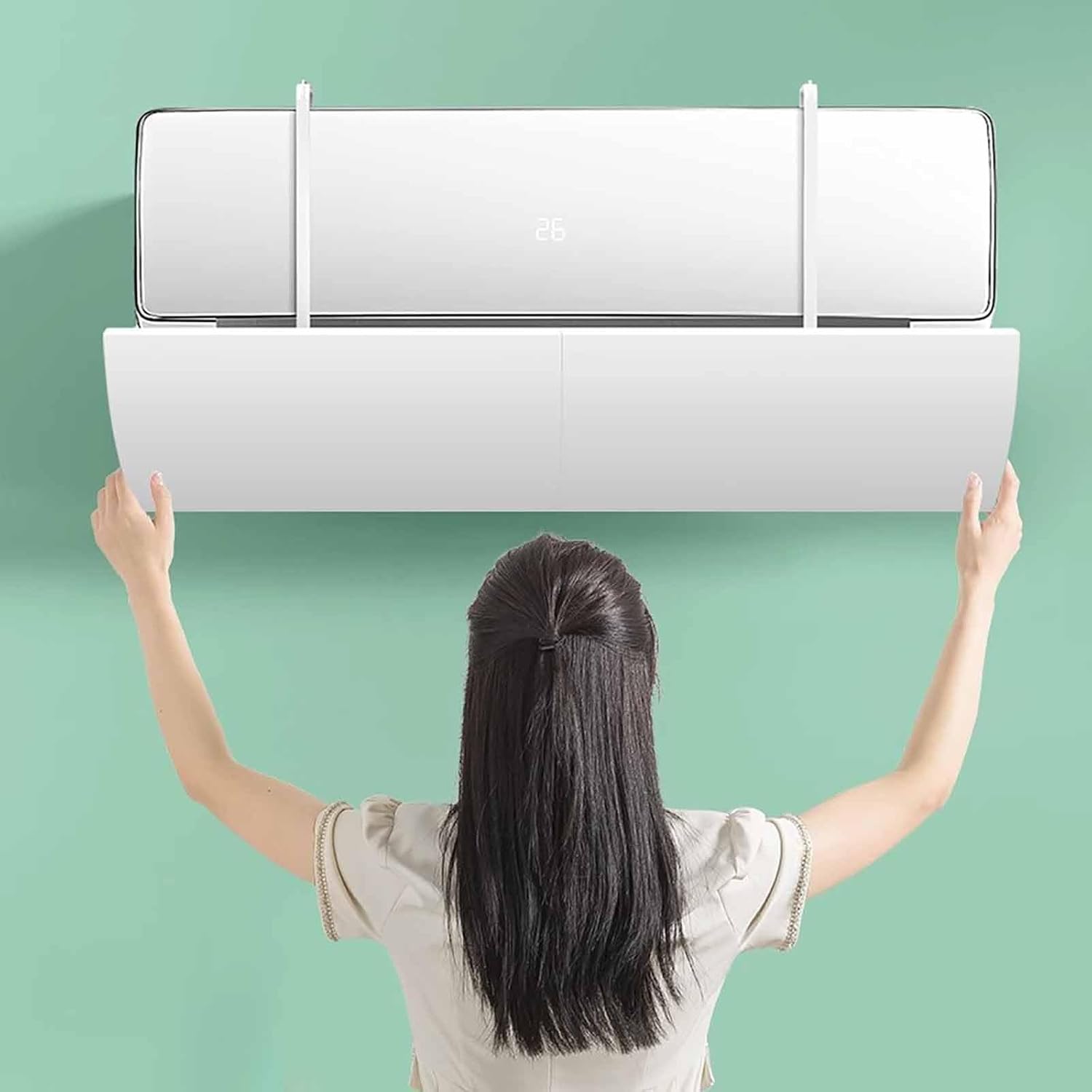 Air Conditioner Deflector, Universal Air Conditioning Baffle, PVC Anti-Blow ac Vent Deflector, for Cooling & Heating Systems