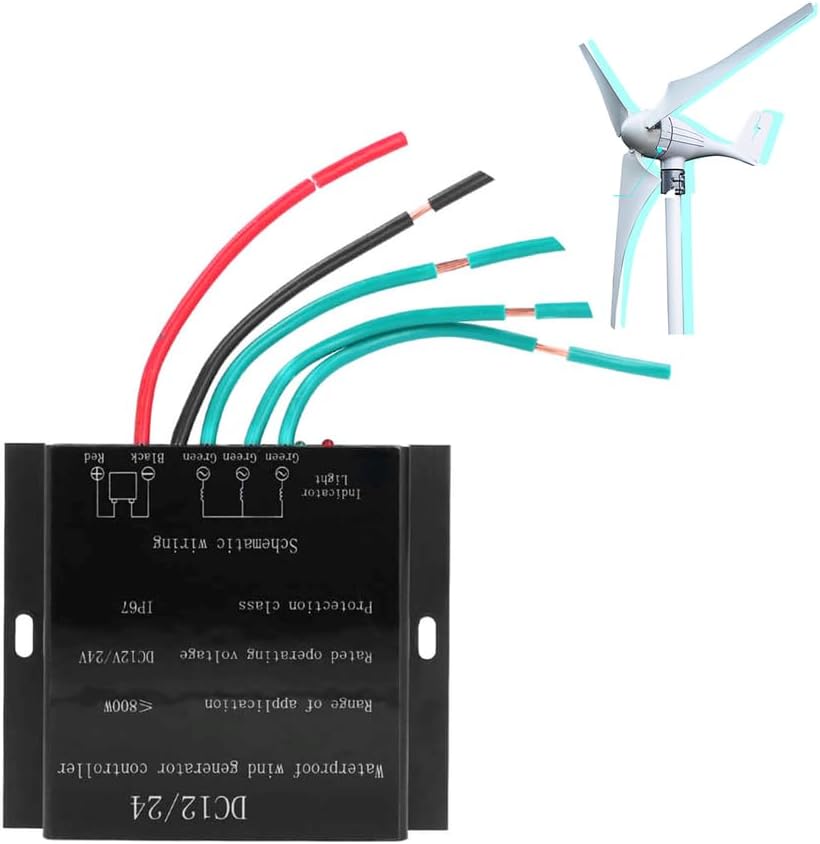 Wind Turbines Generator Controller,12000W12V/24V 48V Wind Turbines Waterproof Battery Charge Controller Regulator Overvoltage Protection