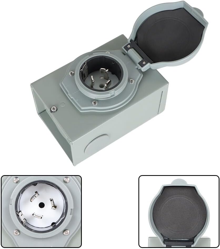 50 A Generator Power Inlet Box NEMA SS2-50P 3 Prong Power Inlet Box 120/250V