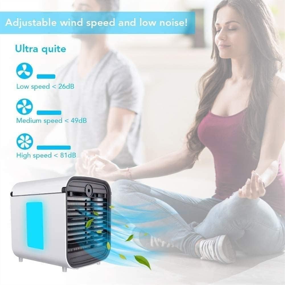 Portable Air Conditioner, Mini Desktop Air Cooler, Desktop Table Cooling Fan, USB Powered Small Evaporative Cooler for Home, Dorm, Camping, Office